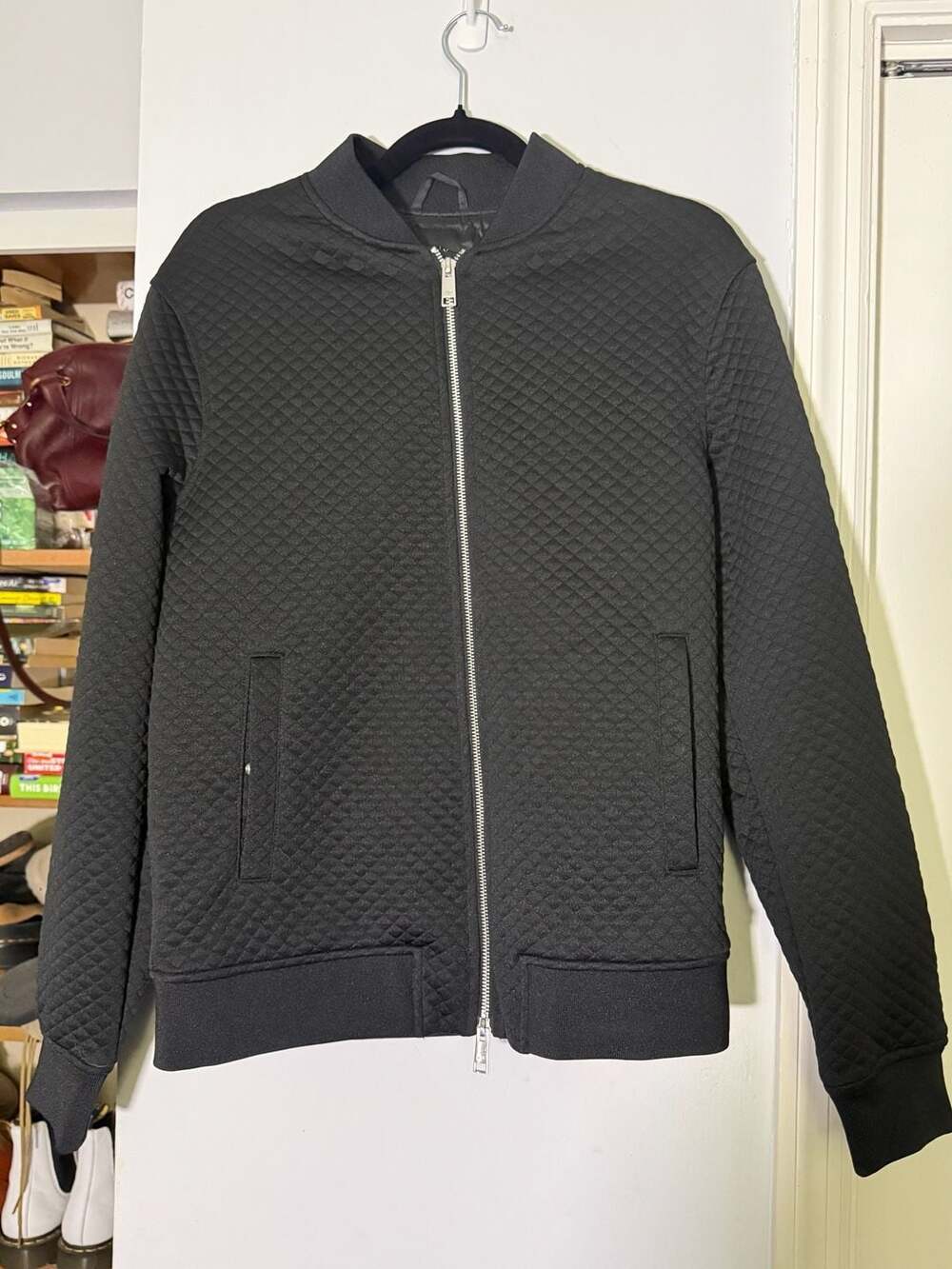 Armani Exchange Quilted Bomber Jacket Size S Black